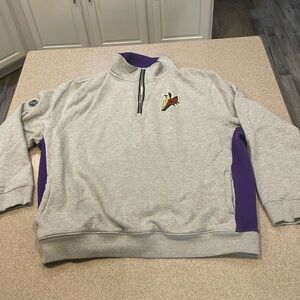 Men's  gray and purple coyotes pull over sweater jacket